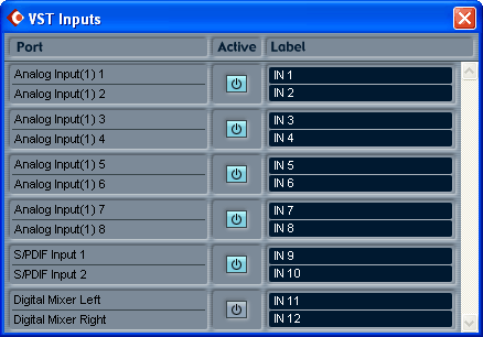 VST Inputs